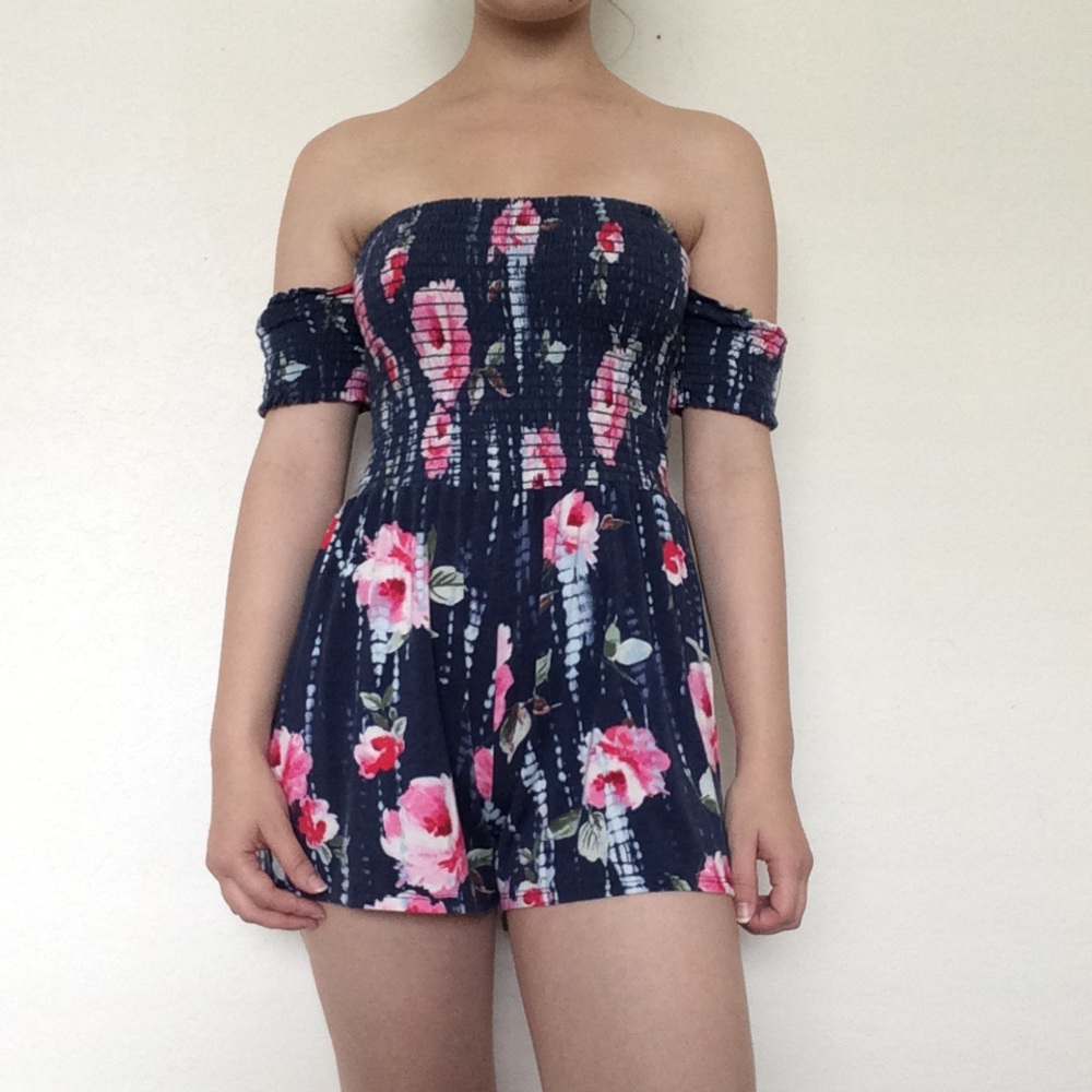 3/$30 Floral Smocked Off the Shoulder Romper